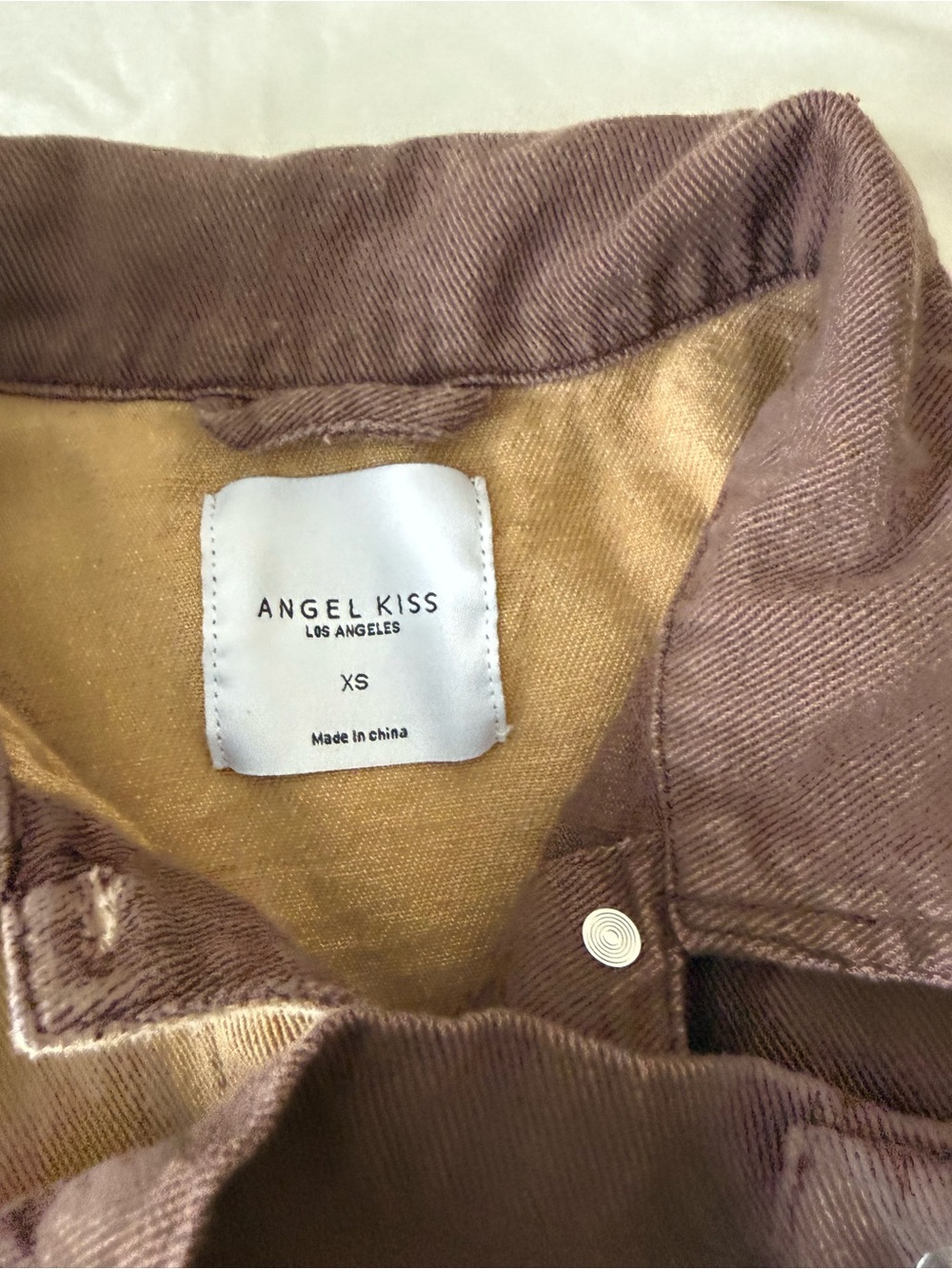 Angel Kiss Two-Tone Cropped Jacket in Brown and Tan Women’s XS Boho Y2K 90s - Picture 3 of 11
